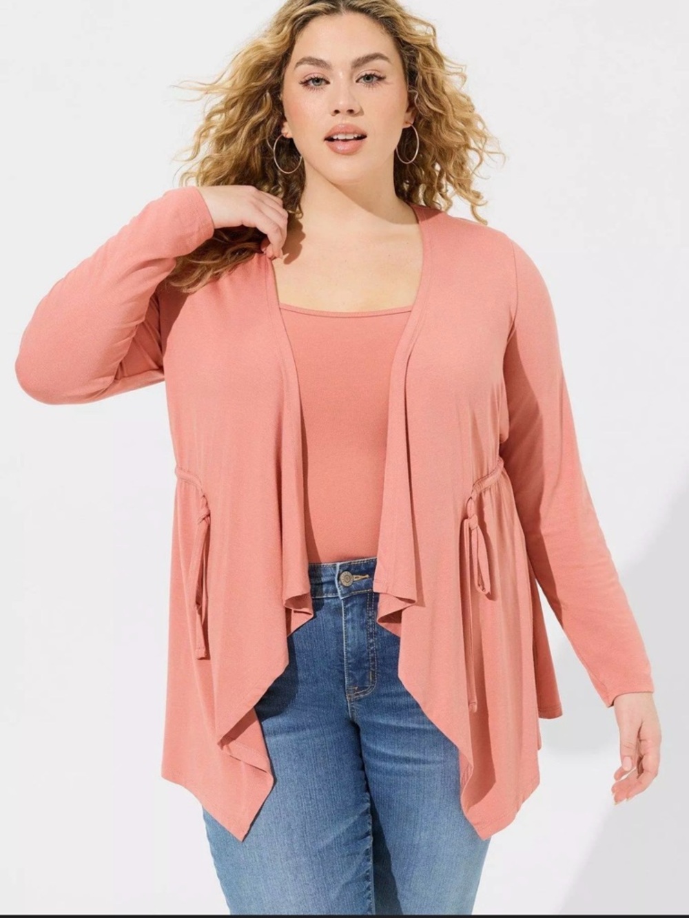 Torrid Coral Open Front Cardigan